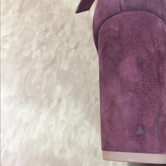 NEW SPLENDID Nando Plum Purple Suede Lthr Block Heel Open Toe Knot Sandals sz 10 - Picture 7 of 7